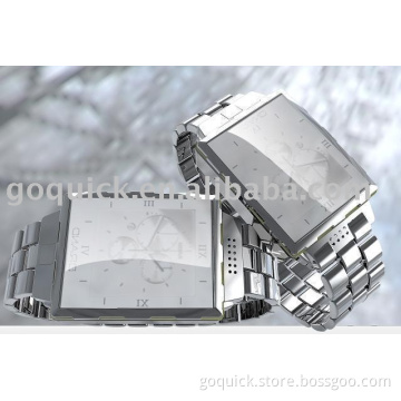 Newest metal belt watch phone EP2502+water proof+OLED screen+bluetooth+camera+triband